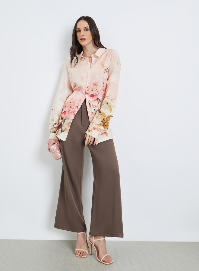 ستايلي قميص بأكمام طويلة وطبعة زهور - Image 3